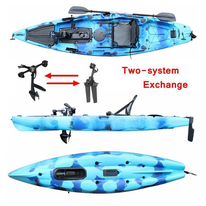 12' Fishing Kayak Pedal Fin Drive | Sit-on-Top or Stand-Capable | Perfect for All Fishermen | Perfect for Ocean, Lake, or River |550 lbs. Maximum Carrying Capacity